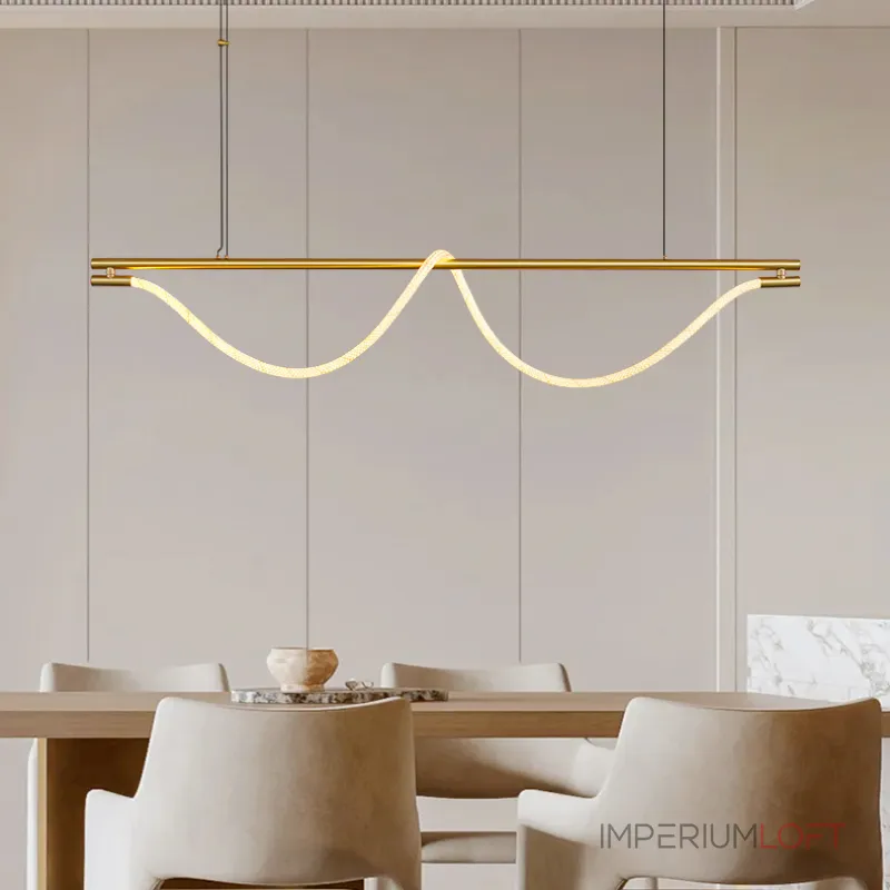 Cерия реечных светильников из латуни с оптическим силикагелем и гибким плетеным волокном GLORIFY OPTIC LUX LONG L120 Black от ImperiumLoft