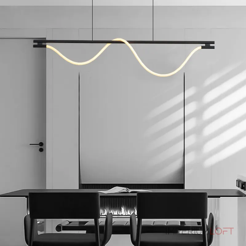 Cерия реечных светильников из латуни с оптическим силикагелем и гибким плетеным волокном GLORIFY OPTIC LUX LONG L120 Black от ImperiumLoft