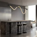 Cерия реечных светильников из латуни с оптическим силикагелем и гибким плетеным волокном GLORIFY OPTIC LUX LONG L120 Black от ImperiumLoft