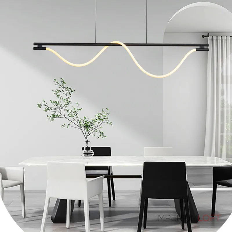 Cерия реечных светильников из латуни с оптическим силикагелем и гибким плетеным волокном GLORIFY OPTIC LUX LONG L120 Black от ImperiumLoft