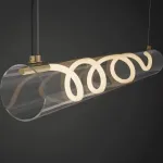 Серия реечных светильников с гибким световым шнуром в оплетке внутри прозрачного цилиндрического плафона GLORIFY OPTIC L150 от ImperiumLoft