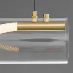 Серия реечных светильников с гибким световым шнуром в оплетке внутри прозрачного цилиндрического плафона GLORIFY OPTIC L150 от ImperiumLoft