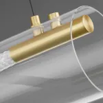 Серия реечных светильников с гибким световым шнуром в оплетке внутри прозрачного цилиндрического плафона GLORIFY OPTIC L150 от ImperiumLoft