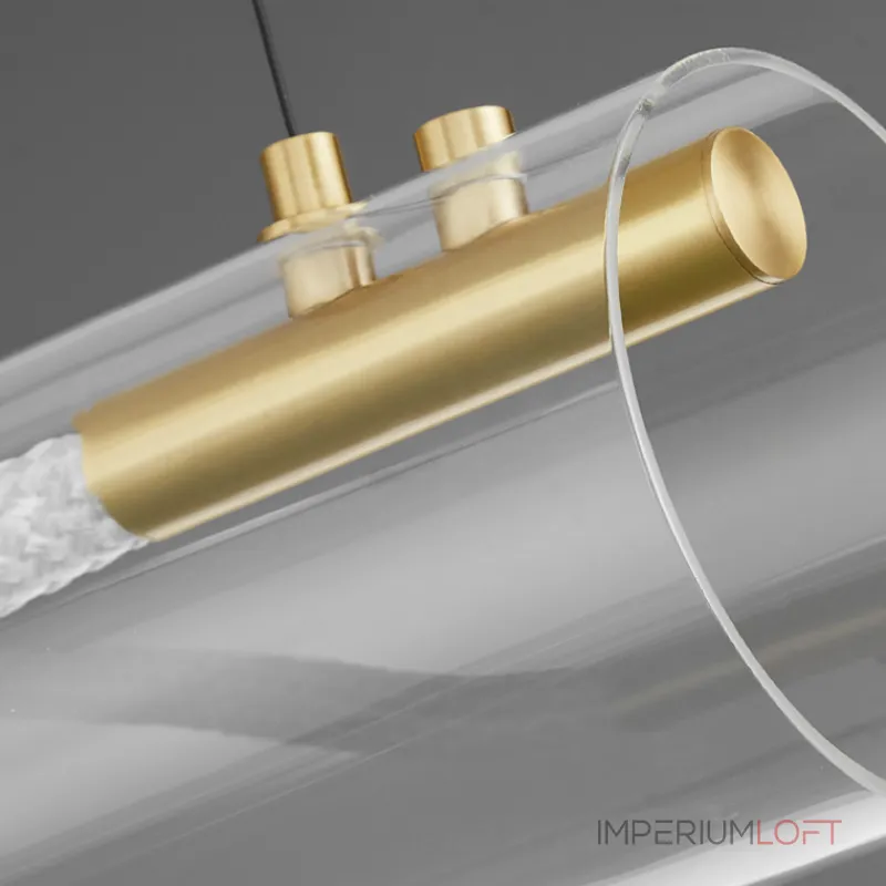 Серия реечных светильников с гибким световым шнуром в оплетке внутри прозрачного цилиндрического плафона GLORIFY OPTIC L150 от ImperiumLoft