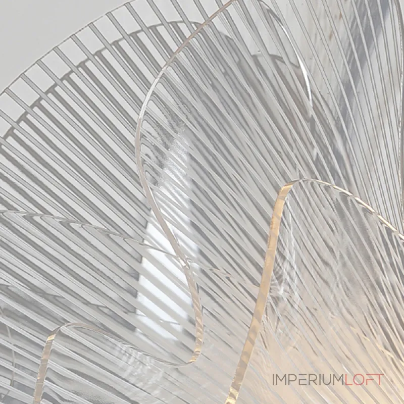 Реечный светильник с декором из прозрачного акрила в виде стилизованных лепестков с LED подсветкой по всей длине TIAS LONG от ImperiumLoft