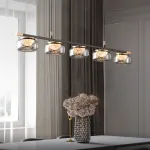 Серия реечных светильников с LED-источниками света в полусферических рассеивателях с эффектом льда внутри стеклянных плафонов MAYER LONG L105 от ImperiumLoft