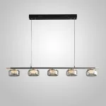 Серия реечных светильников с LED-источниками света в полусферических рассеивателях с эффектом льда внутри стеклянных плафонов MAYER LONG L105 от ImperiumLoft