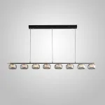 Серия реечных светильников с LED-источниками света в полусферических рассеивателях с эффектом льда внутри стеклянных плафонов MAYER LONG L180 от ImperiumLoft