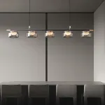 Серия реечных светильников с LED-источниками света в полусферических рассеивателях с эффектом льда внутри стеклянных плафонов MAYER LONG L105 от ImperiumLoft