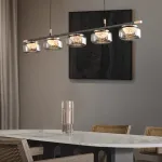 Серия реечных светильников с LED-источниками света в полусферических рассеивателях с эффектом льда внутри стеклянных плафонов MAYER LONG L105 от ImperiumLoft