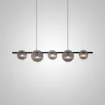 Серия реечных светодиодных светильников с дисковидными рассеивателями из рельефного стекла RUTGER LONG L110 Black от ImperiumLoft