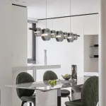 Серия реечных светодиодных светильников с дисковидными рассеивателями из рельефного стекла RUTGER LONG L170 Chrome от ImperiumLoft