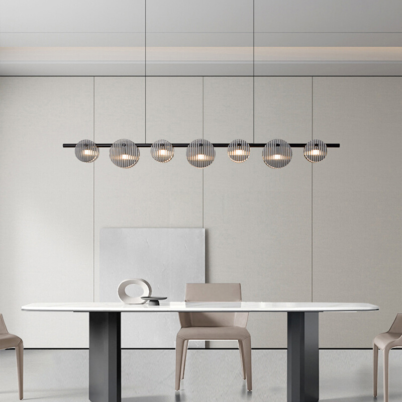 Серия реечных светодиодных светильников с дисковидными рассеивателями из рельефного стекла RUTGER LONG L170 Chrome от ImperiumLoft