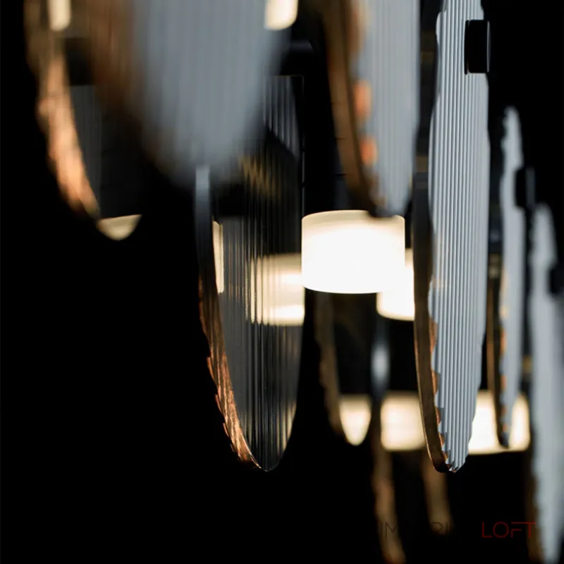 Серия реечных светодиодных светильников с дисковидными рассеивателями из рельефного стекла RUTGER LONG L170 Chrome от ImperiumLoft