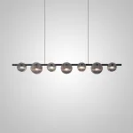 Серия реечных светодиодных светильников с дисковидными рассеивателями из рельефного стекла RUTGER LONG L140 Black от ImperiumLoft