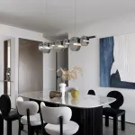 Серия реечных светодиодных светильников с дисковидными рассеивателями из рельефного стекла RUTGER LONG L170 Chrome от ImperiumLoft