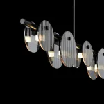 Серия реечных светодиодных светильников с дисковидными рассеивателями из рельефного стекла RUTGER LONG L170 Chrome от ImperiumLoft