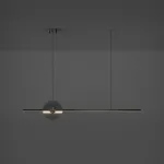 Минималистичный реечный светильник с декоративным диском из рифленого стекла ZVI L100 Black от ImperiumLoft