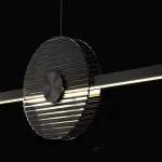 Минималистичный реечный светильник с декоративным диском из рифленого стекла ZVI L100 Black от ImperiumLoft