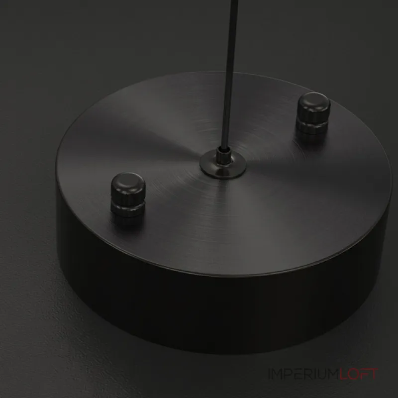 Минималистичный реечный светильник с декоративным диском из рифленого стекла ZVI L100 Black от ImperiumLoft