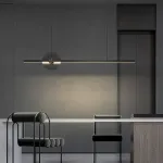 Минималистичный реечный светильник с декоративным диском из рифленого стекла ZVI L100 Black от ImperiumLoft