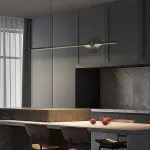 Минималистичный реечный светильник с декоративным диском из рифленого стекла ZVI L100 Black от ImperiumLoft