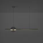 Минималистичный реечный светильник с декоративным диском из рифленого стекла ZVI L120 Black от ImperiumLoft