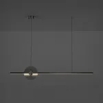 Минималистичный реечный светильник с декоративным диском из рифленого стекла ZVI L140 Black от ImperiumLoft