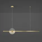 Минималистичный реечный светильник с декоративным диском из рифленого стекла ZVI L160 Brass от ImperiumLoft