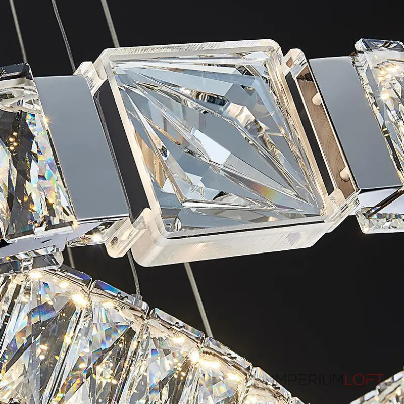 Светодиодный удлиненный овальный светильник с рассеивателями из хрусталя SYLVEST LONG L100 от ImperiumLoft