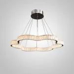Серия светодиодных люстр с декором из хрустальных пластин с морозным узором на кольцевом корпусе INGVALD R1 D60 от ImperiumLoft