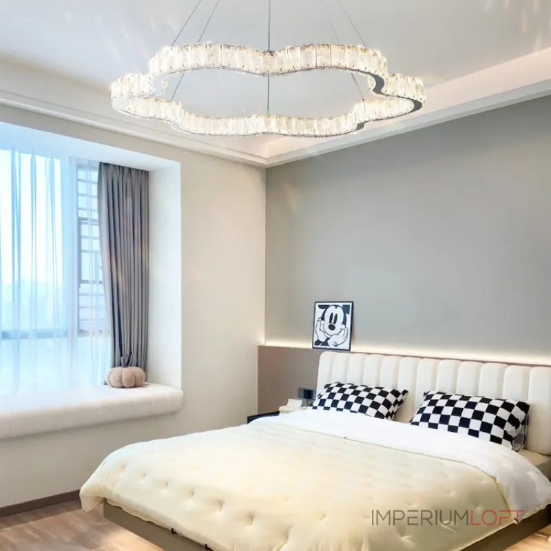 Серия светодиодных люстр с декором из хрустальных пластин с морозным узором на кольцевом корпусе INGVALD R3 D40+60+80 от ImperiumLoft Серия светодиодных люстр с декором из хрустальных пластин с морозным узором на кольцевом корпусе INGVALD R3 D40+60+80 от ImperiumLoft