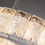 Серия светодиодных люстр с декором из хрустальных пластин с морозным узором на кольцевом корпусе INGVALD R3 D40+60+80 от ImperiumLoft