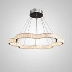 Серия светодиодных люстр с декором из хрустальных пластин с морозным узором на кольцевом корпусе INGVALD R1 D80 от ImperiumLoft