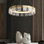 Светодиодная люстра с прозрачными рельефными декоративными элементами на кольцевом каркасе ORVILLE D60 от ImperiumLoft