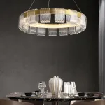 Светодиодная люстра с прозрачными рельефными декоративными элементами на кольцевом каркасе ORVILLE D60 от ImperiumLoft