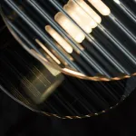 Серия светодиодных люстр с дисковидными рассеивателями из рельефного стекла разного размера на кольцевом каркасе RUTGER R D80 Black от ImperiumLoft