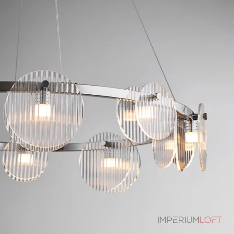 Серия светодиодных люстр с дисковидными рассеивателями из рельефного стекла разного размера на кольцевом каркасе RUTGER R D80 Black от ImperiumLoft Серия светодиодных люстр с дисковидными рассеивателями из рельефного стекла разного размера на кольцевом каркасе RUTGER R D80 Black от ImperiumLoft