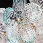 Светодиодная люстра с цветочным декором из прозрачного и окрашенного стекла на кольцевом каркасе TOTTI D65 Green от ImperiumLoft