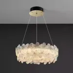 Светодиодная люстра с цветочным декором из прозрачного и окрашенного стекла на кольцевом каркасе TOTTI D45 Green от ImperiumLoft