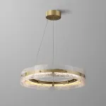 Серия кольцевых светодиодных люстр с составным плафоном из рельефных стеклянных пластин SAMANTHA B А D60 от ImperiumLoft