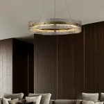 Серия кольцевых светодиодных люстр с составным плафоном из рельефных стеклянных пластин SAMANTHA B А D60 от ImperiumLoft