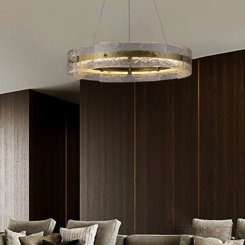 Серия кольцевых светодиодных люстр с составным плафоном из рельефных стеклянных пластин SAMANTHA B А D60 от ImperiumLoft