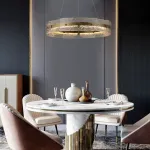 Серия кольцевых светодиодных люстр с составным плафоном из рельефных стеклянных пластин SAMANTHA B А D60 от ImperiumLoft