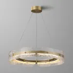 Серия кольцевых светодиодных люстр с составным плафоном из рельефных стеклянных пластин SAMANTHA B А D100 от ImperiumLoft