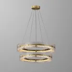 Серия кольцевых светодиодных люстр с составным плафоном из рельефных стеклянных пластин SAMANTHA B А D60+80 от ImperiumLoft