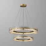 Серия кольцевых светодиодных люстр с составным плафоном из рельефных стеклянных пластин SAMANTHA B А D60+100 от ImperiumLoft