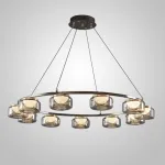 Серия люстр с LED-источниками света в полусферических рассеивателях с эффектом льда внутри стеклянных плафонов MAYER RING D100 от ImperiumLoft