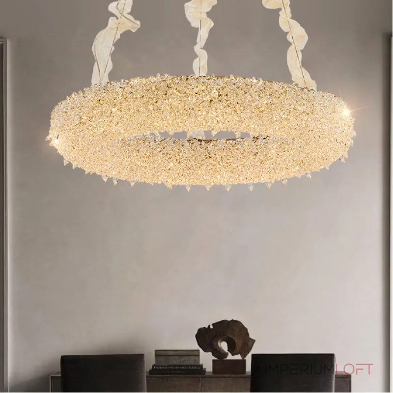 Серия подвесных светодиодных люстр с декором из хрустальных элементов PERSY CH А D80 от ImperiumLoft