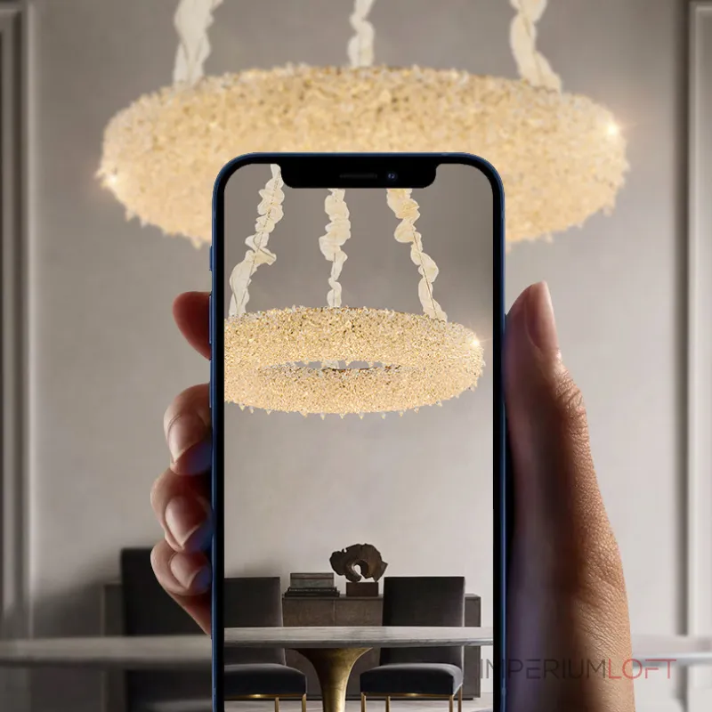 Серия подвесных светодиодных люстр с декором из хрустальных элементов PERSY CH А D80 от ImperiumLoft